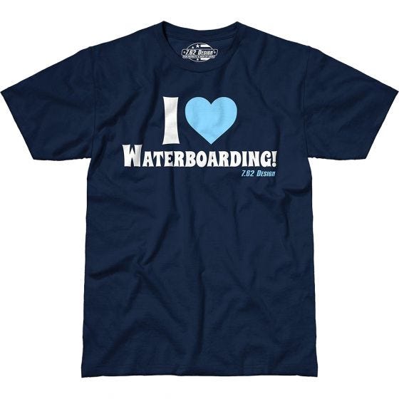 Koszulka T-shirt 7.62 Design I Love Waterboarding Navy
