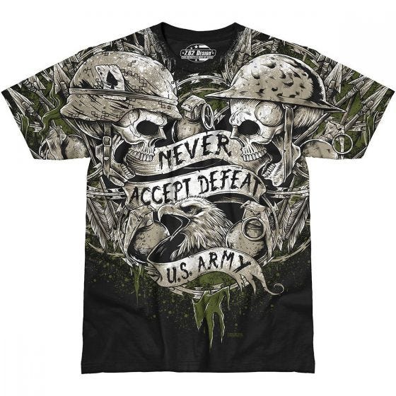 Koszulka T-shirt 7.62 Design Army Never Accept Defeat Czarna