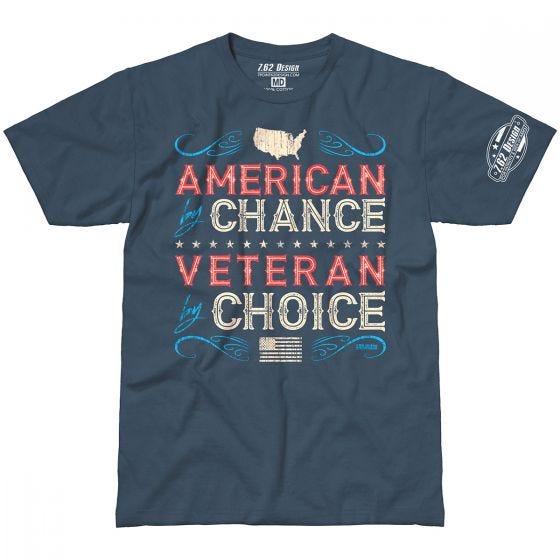 Koszulka T-shirt 7.62 Design Veteran By Choice American Indigo