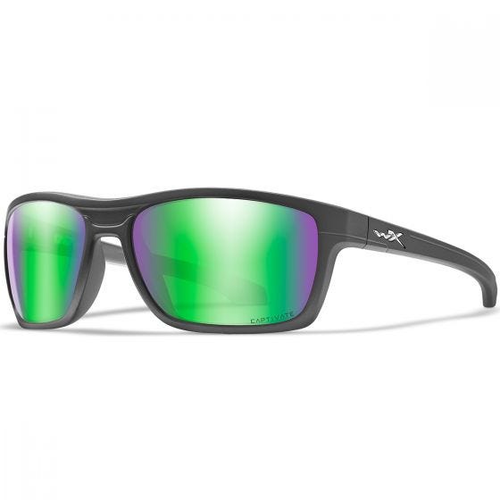 Okulary Taktyczne Wiley X WX Kingpin - Captivate Polarized Green Mirror - Matte Graphite