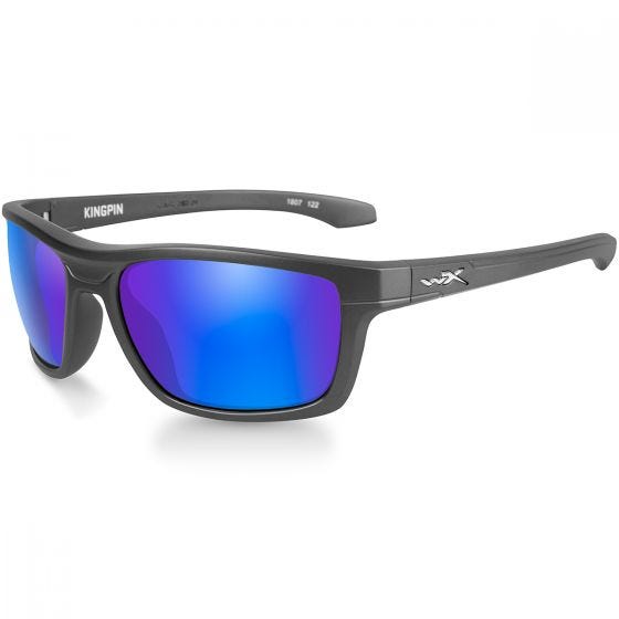 Okulary Taktyczne Wiley X WX Kingpin - Polarized Blue Mirror - Matte Graphite