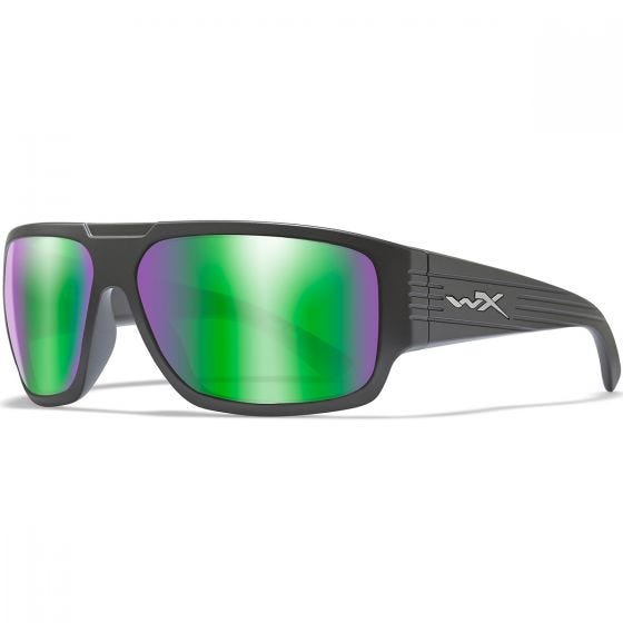 Okulary Taktyczne Wiley X WX Vallus - Polarized Emerald Mirror - Czarne