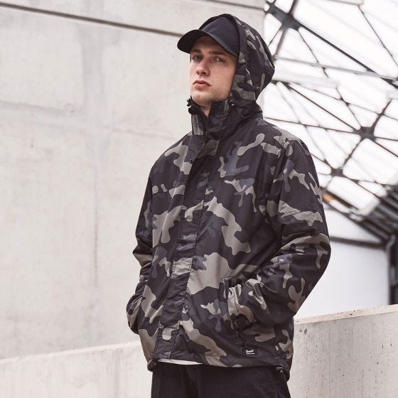 Kurtka Brandit Windbreaker Front Zip Dark Camo