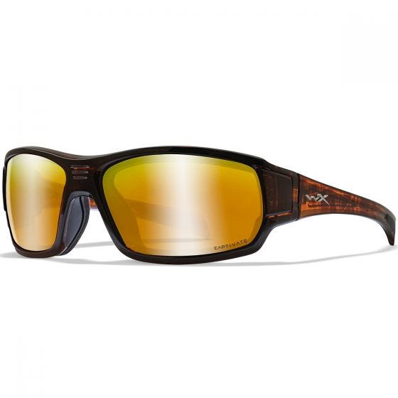 Okulary Taktyczne Wiley X WX Breach - Captivate Polarized Bronze Mirror - Matte Hickory Brown