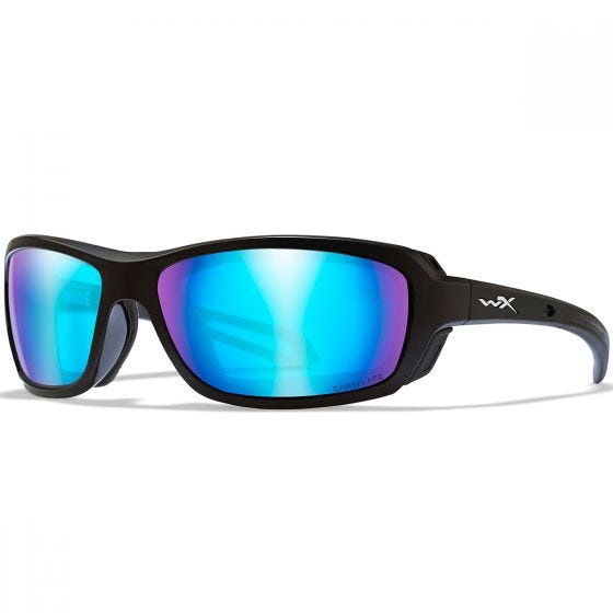 Okulary Taktyczne Wiley X WX Wave - Captivate Polarized Blue Mirror - Czarne