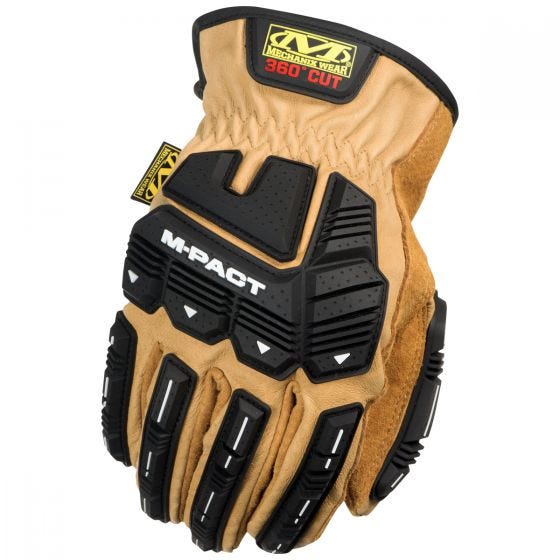 Rękawice Taktyczne Mechanix Wear CR5 M-Pact Leather Driver Czarne-Brązowe