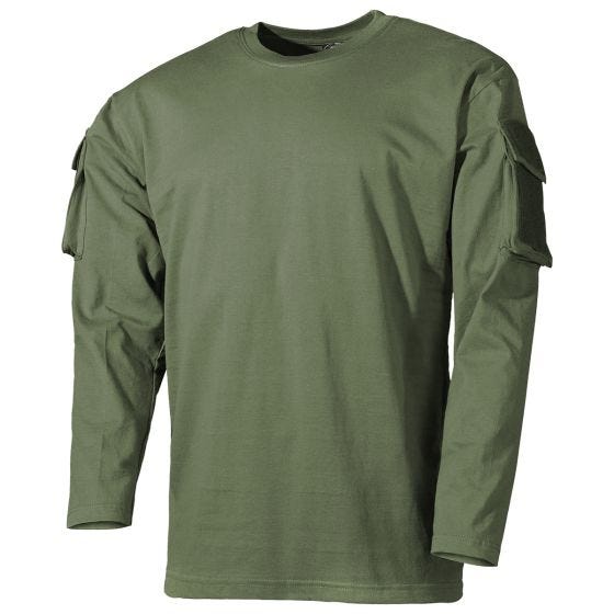 Koszula MFH US z Kieszeniami na Rękawach Długi Rękaw - OD Green