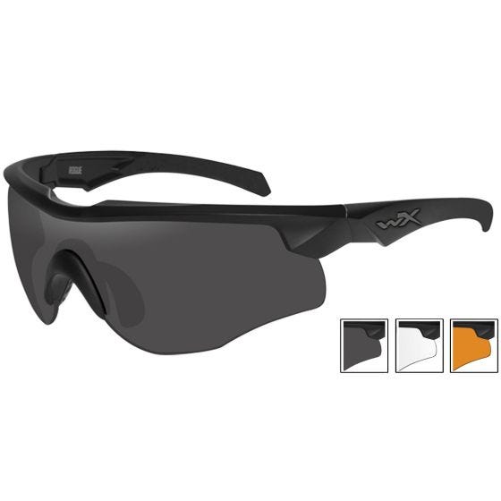 Okulary Taktyczne Wiley X WX Rogue Comm - Zestaw 3 Wymiennych Wizjerów - Czarne
