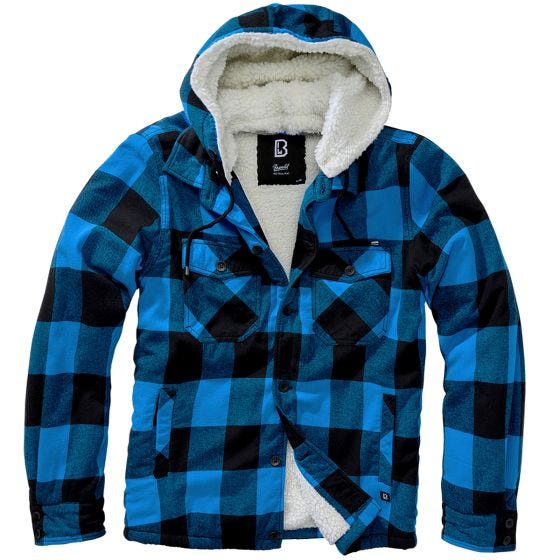 Kurtka Brandit Lumberjacket Hooded Czarno-Niebieska