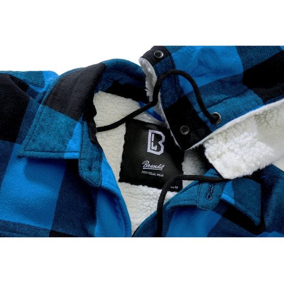 Kurtka Brandit Lumberjacket Hooded Czarno-Niebieska