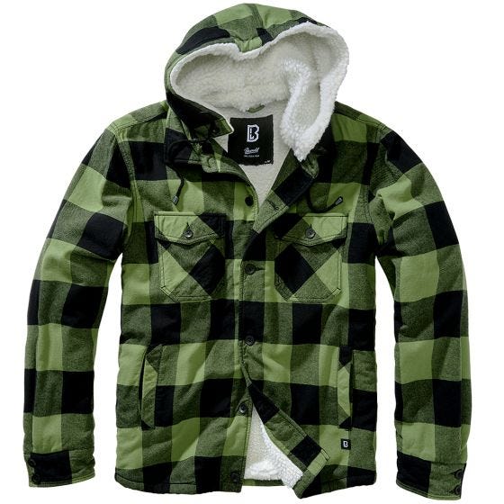 Kurtka Brandit Lumberjacket Hooded Czarno-Oliwkowa