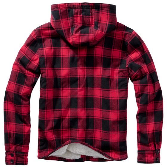 Kurtka Brandit Lumberjacket Hooded Czerwono-Czarny