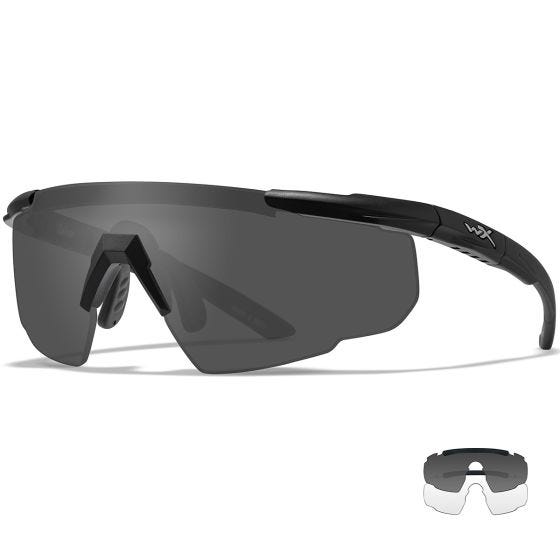 Okulary Taktyczne Wiley X Saber Advanced - Smoke Grey + Clear - Czarne