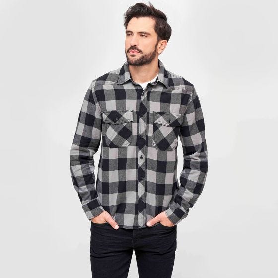 Koszula Brandit Check Czarna / Charcoal Grey