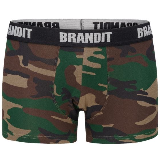 Bokserki Brandit Logo Dwupak Woodland / Dark Camo