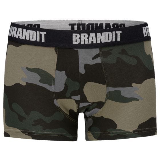 Bokserki Brandit Logo Dwupak Woodland / Dark Camo