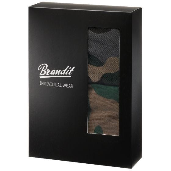 Bokserki Brandit Logo Dwupak Woodland / Dark Camo