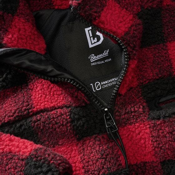 Polar Brandit Teddyfleece Troyer Czerwono-Czarny