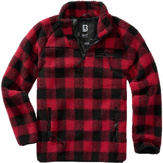 Polar Brandit Teddyfleece Troyer Czerwono-Czarny