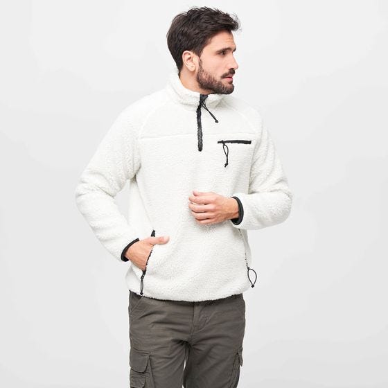 Polar Brandit Teddyfleece Troyer Biały