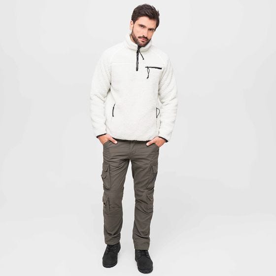 Polar Brandit Teddyfleece Troyer Biały