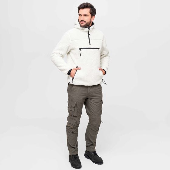 Polar Brandit Teddyfleece Worker Pullover Biały