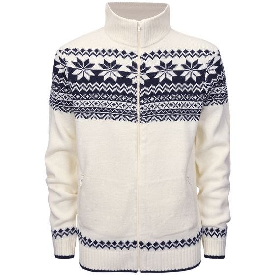 Sweter Brandit Cardigan Norweger Biały