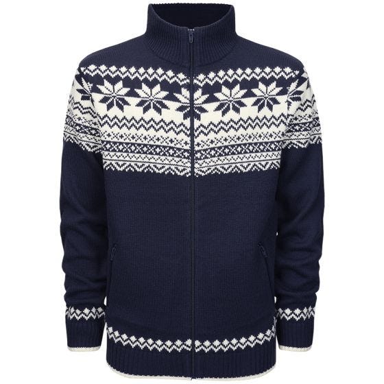 Sweter Brandit Cardigan Norweger Granatowy