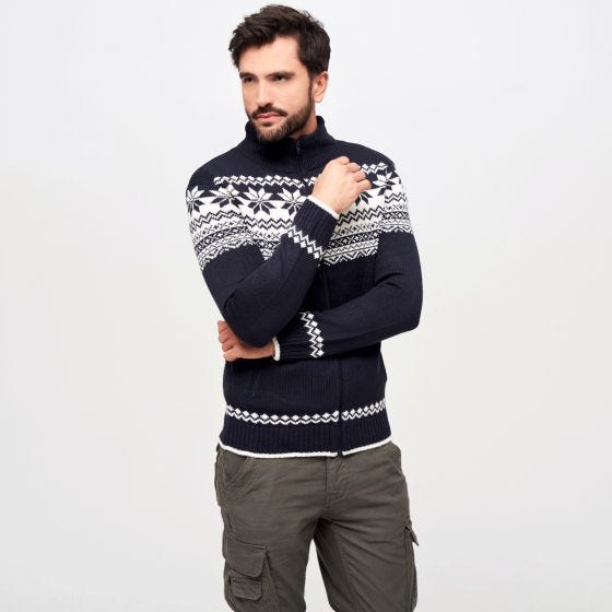 Sweter Brandit Cardigan Norweger Granatowy