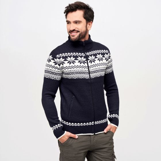 Sweter Brandit Cardigan Norweger Granatowy