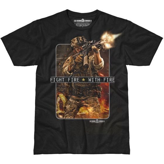 Koszulka T-shirt 7.62 Design Fight Fire With Fire Czarna