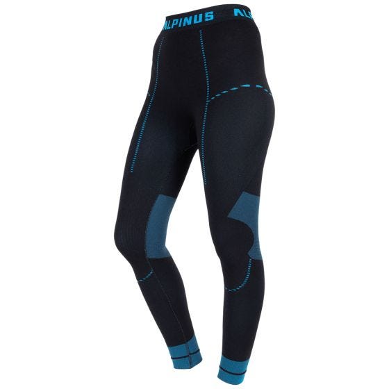 Spodnie Termoaktywne Damskie Alpinus Tactical Base Layer Czarno-Niebieskie