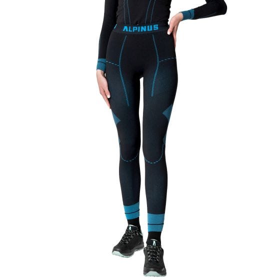 Spodnie Termoaktywne Damskie Alpinus Tactical Base Layer Czarno-Niebieskie