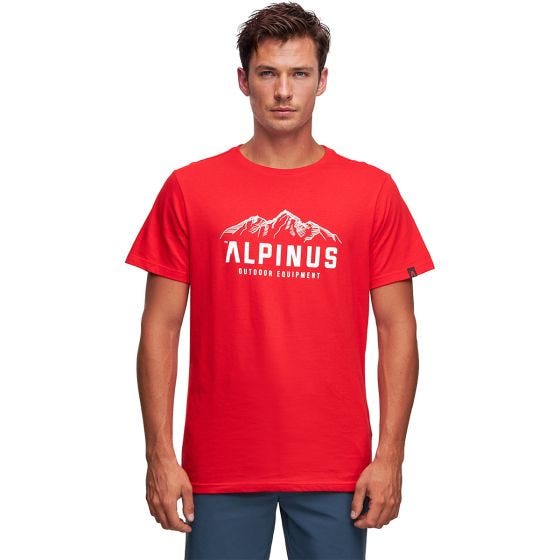 Koszulka T-Shirt Męska Alpinus Mountains Active Czerwona