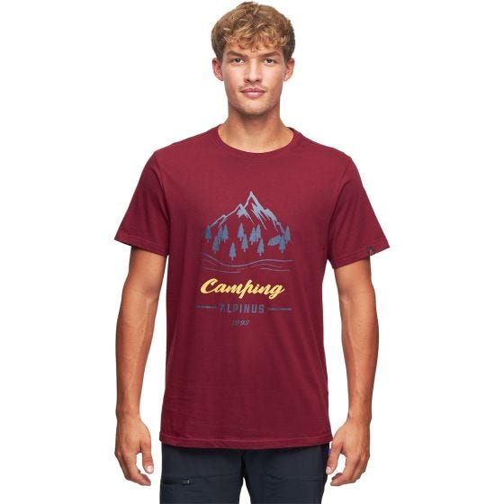 Koszulka T-Shirt Męska Alpinus Active Polaris II Bordowa