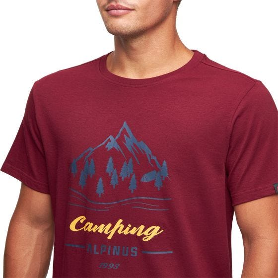 Koszulka T-Shirt Męska Alpinus Active Polaris II Bordowa
