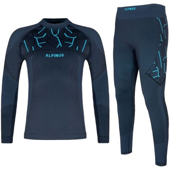 Komplet Męskiej Bielizny Termoaktywnej Alpinus Outdoor Gausdal Grafitowo-Niebieski
