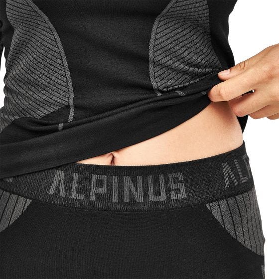 Komplet Damskiej Bielizny Termoaktywnej Alpinus Outdoor Czarno-Szary
