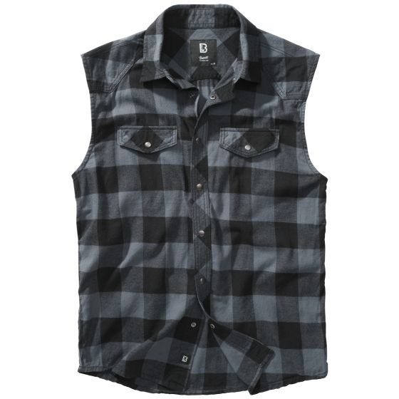Koszula Brandit Check Sleeveless Czarno-Szara