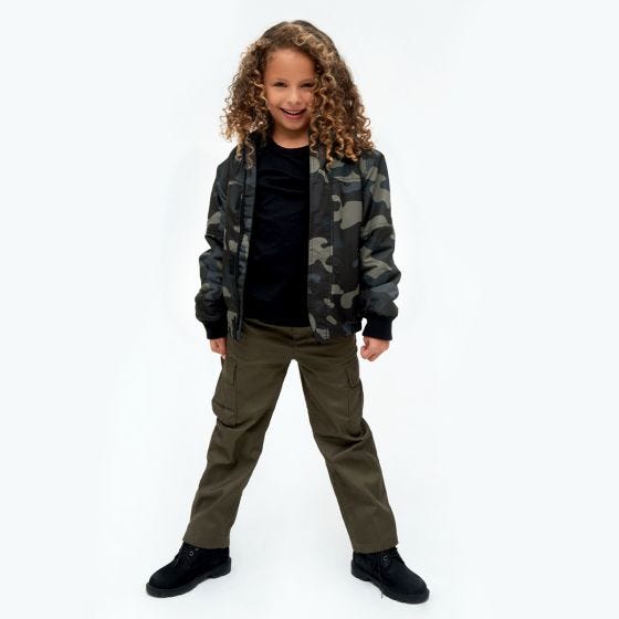 Kurtka Dziecięca Brandit Windbreaker Front Zip Dark Camo