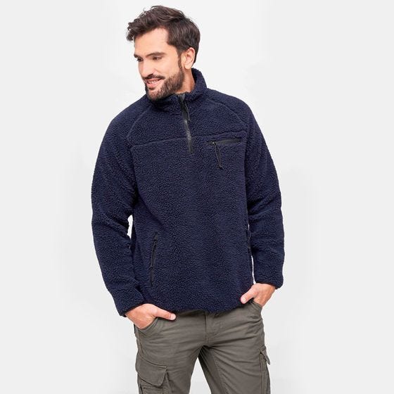 Polar Brandit Teddyfleece Troyer Granatowy