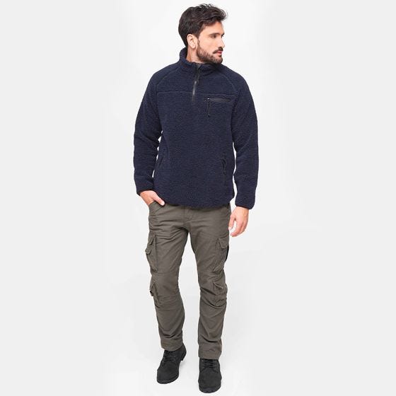 Polar Brandit Teddyfleece Troyer Granatowy