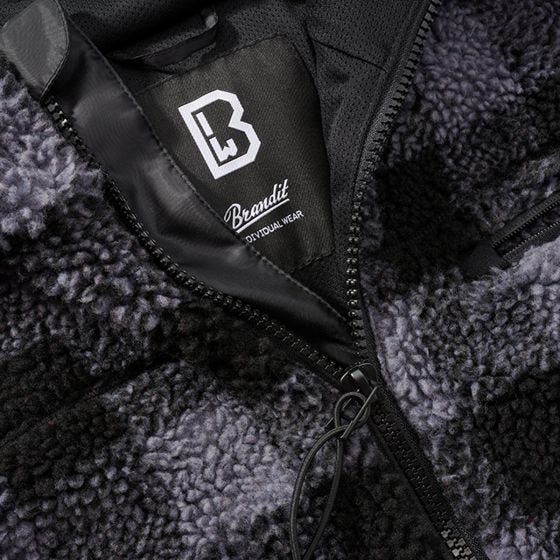 Kurtka Polarowa Brandit Teddyfleece Worker Czarno-Szara