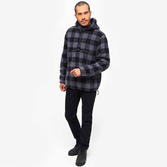 Polar Brandit Teddyfleece Worker Pullover Czarno-Szary