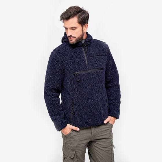 Polar Brandit Teddyfleece Worker Pullover Granatowy