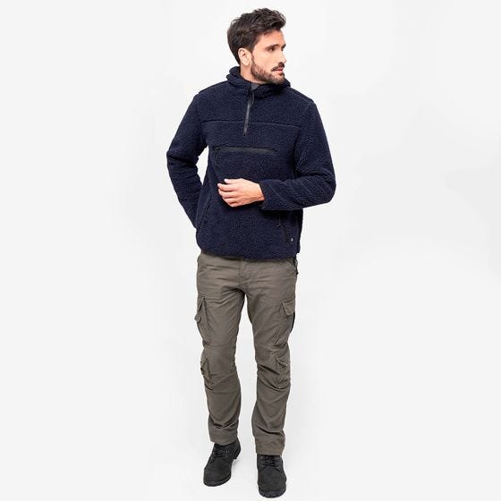 Polar Brandit Teddyfleece Worker Pullover Granatowy