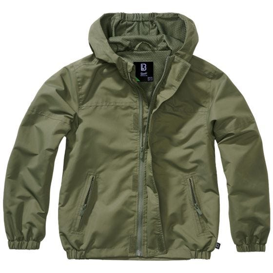 Kurtka Dziecięca Brandit Summer Windbreaker Front Zip Oliwkowa