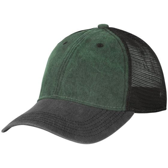 Czapka Helikon Plain Trucker Cap Cotton Washed Dark Green / Washed Black C