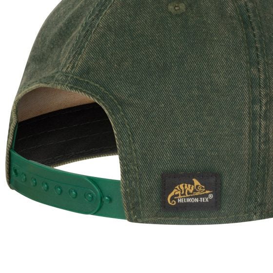 Czapka Helikon Shooting Time Snapback Cap Cotton Dirty Washed Dark Green / Dirty Washed Kelly Green