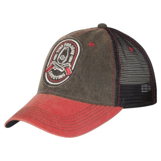 Czapka Helikon Shooting Time Trucker Cap Cotton Dirty Washed Black / Dirty Washed Red C
